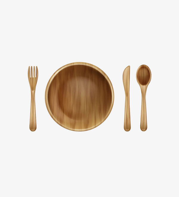 Xtreme Wolf Wooden Dinner Set